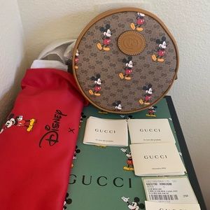 Gucci x Disney Mini Vintage GG Supreme Monogram Mickey Mouse Round Backpack